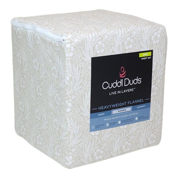 Cuddl Duds King Heavyweight Flannel Sheet Set Wallpaper Floral Brushed Cotton - Picture 1 of 9